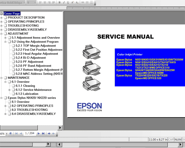 epson nx515 manual